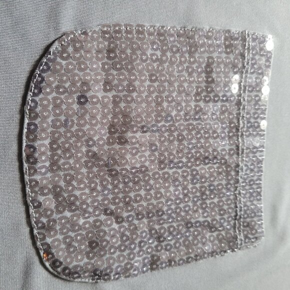 Joan Rivers Gray Sequin Pocket T-Shirt Dress - Picture 5 of 7